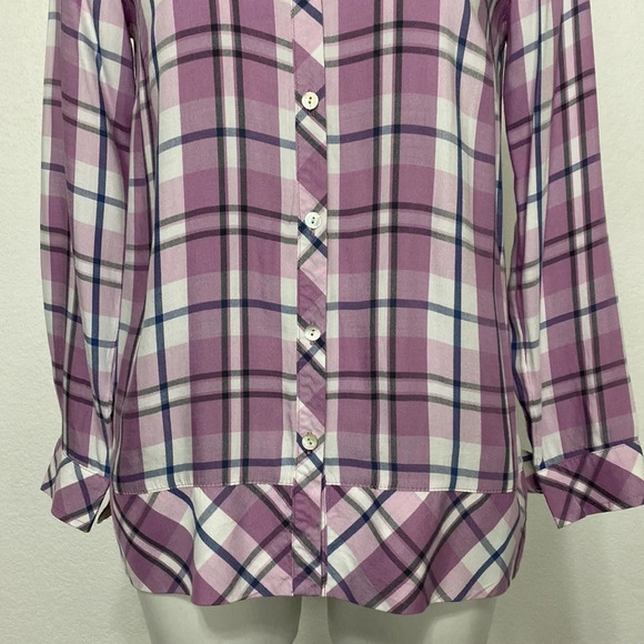 J Jill Plaid Gorpcore Button Down Cowgirl Western Tunic Length Shirt Size XS - Picture 3 of 10
